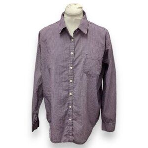 American Eagle Women’s Long Sleeve Boyfriend Fit Button Front Check Shirt